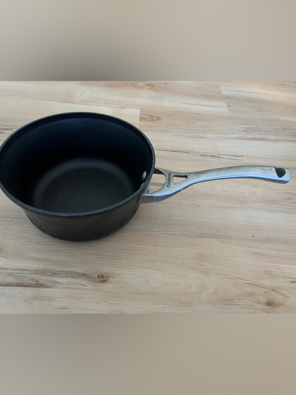 Calphalon Black Nonstick Saucepan with Silver Handle, 2.5 qt